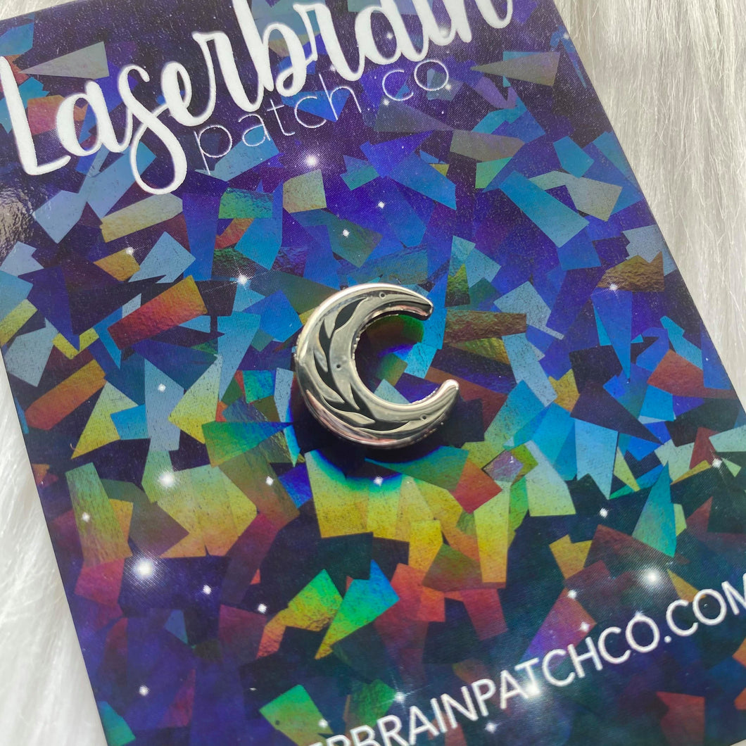Tiny Silver Crescent Moon Pin