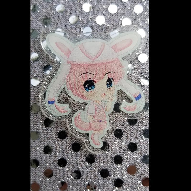 Sylveon inspired Chibi Boi Acrylic Pin
