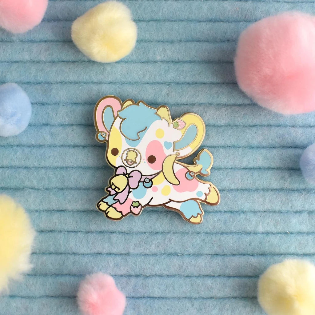 Smoothie Rainbow Cow Enamel Pin