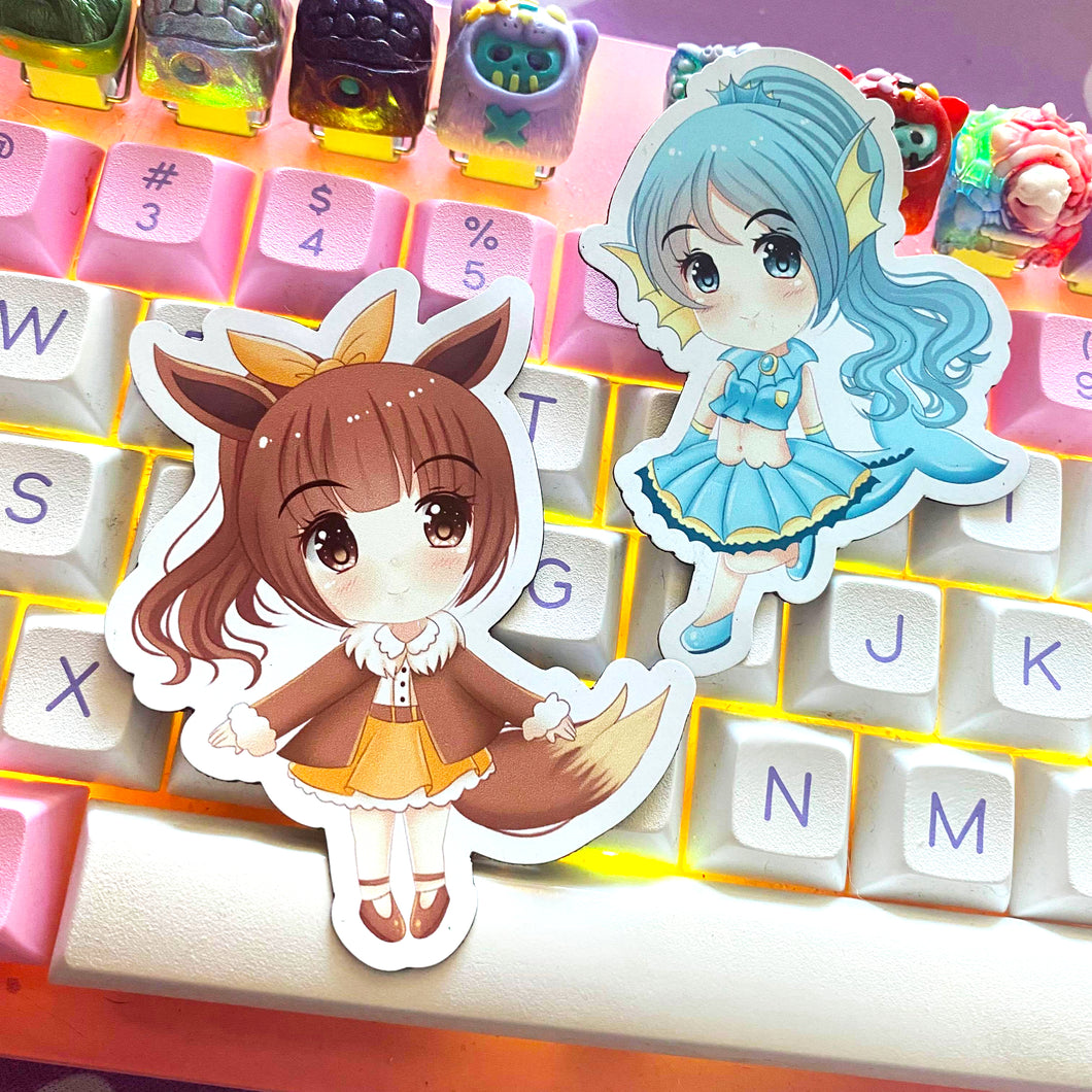 Chibi Girl Eeveelution Magnet Set - 8 MAGNETS!!