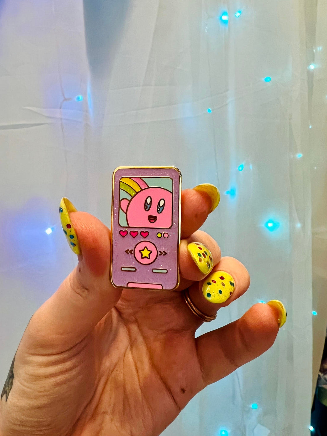 Kirb.3 Player Glitter Pastel Enamel Pin