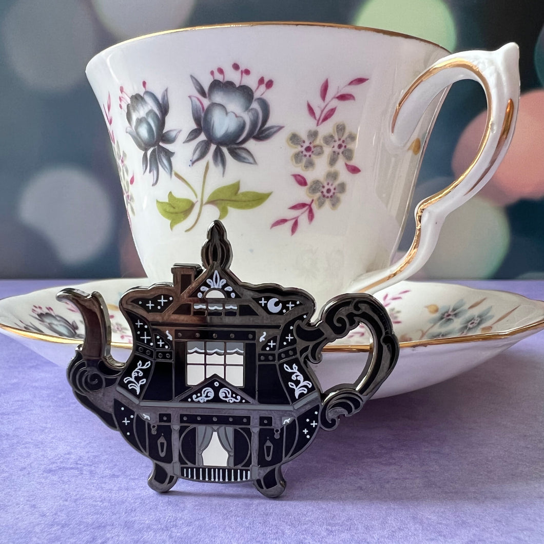 Black Nickel Cottage Teapot