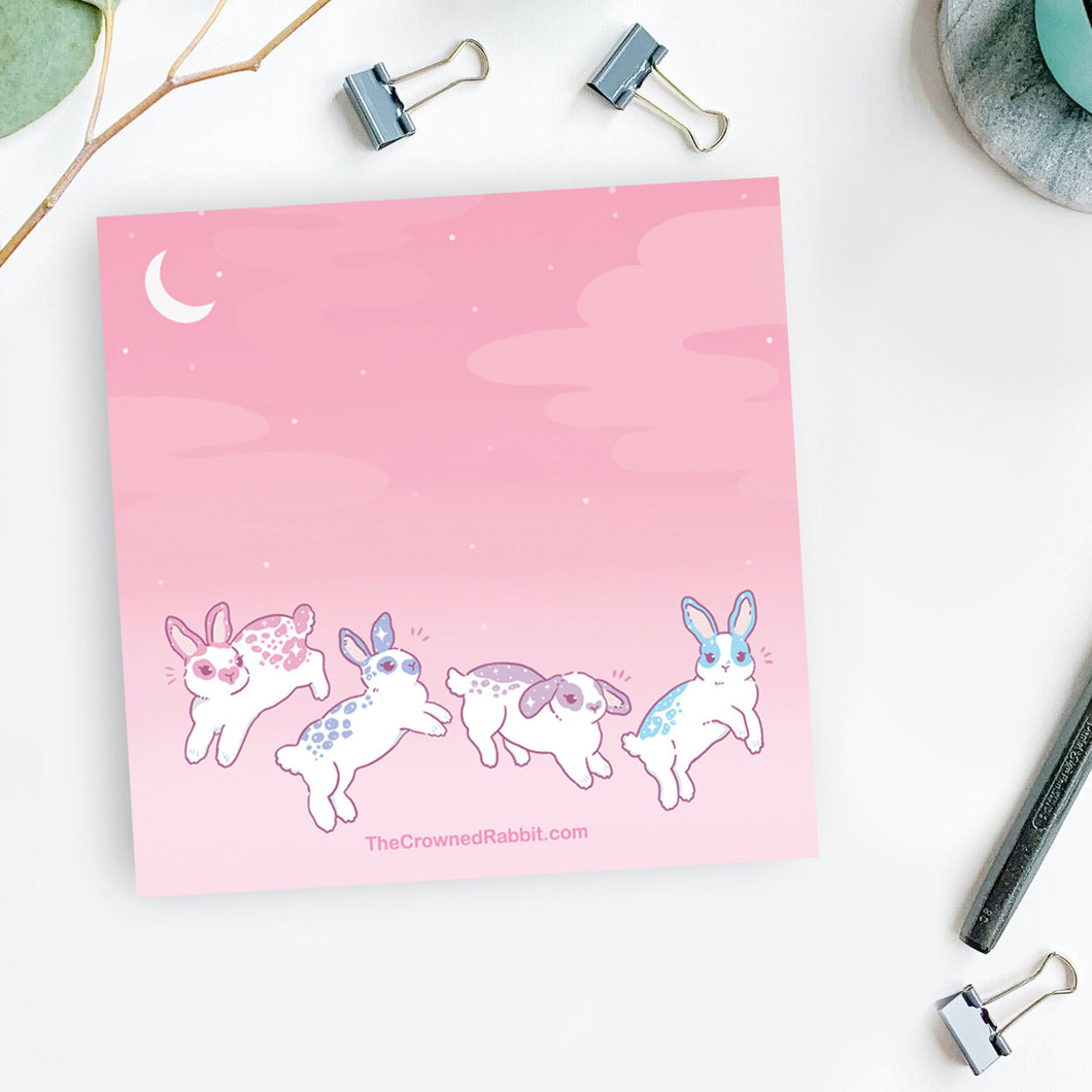 Pink Night Rabbit Memo Pad
