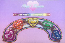 Load image into Gallery viewer, Rainbow Saturn Heart Pins
