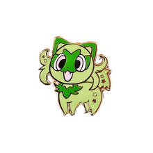 Load image into Gallery viewer, Grassy Kawaii Lil Monster Enamel Pin
