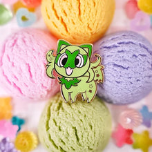 Load image into Gallery viewer, Grassy Kawaii Lil Monster Enamel Pin
