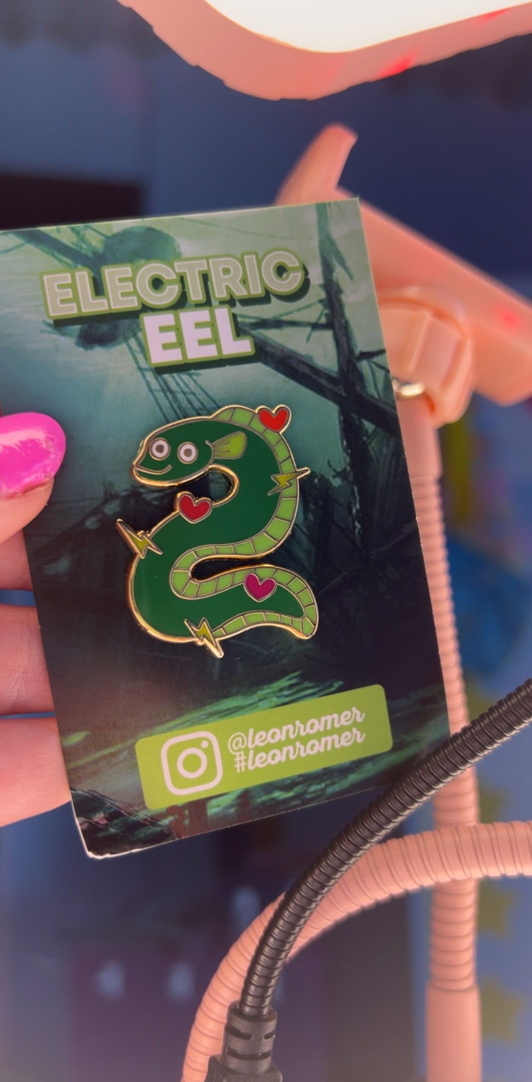 Electric Eel in Love Enamel Pin