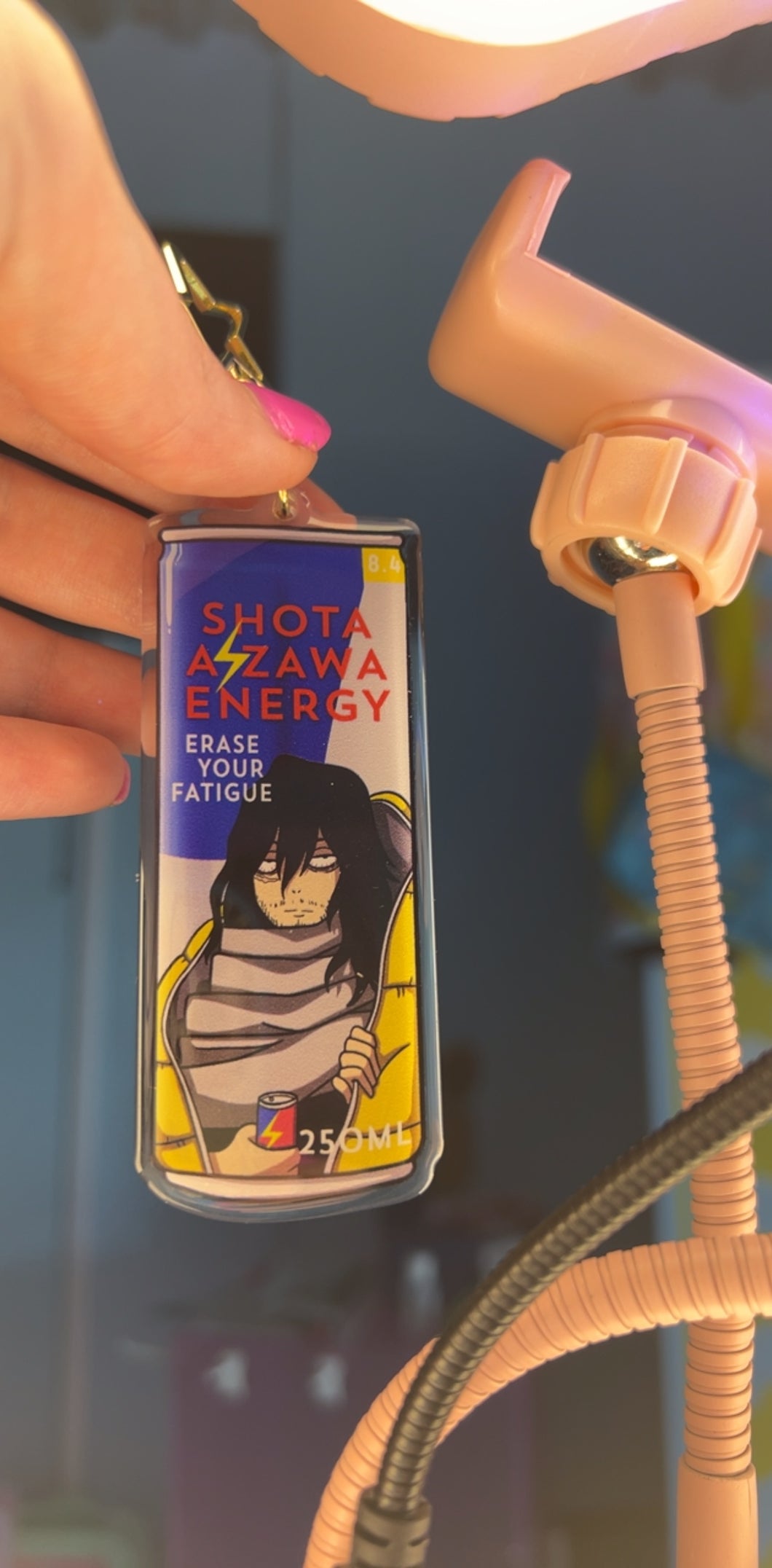 Sleepy Teacher Energy Drink Double Sided Acrylic Keychain