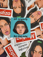 Load image into Gallery viewer, Warning Graphite Content: Vinyl Sticker Assortment (Mestiza, Mestizo, Professor Copperfield, Less Tired and more)
