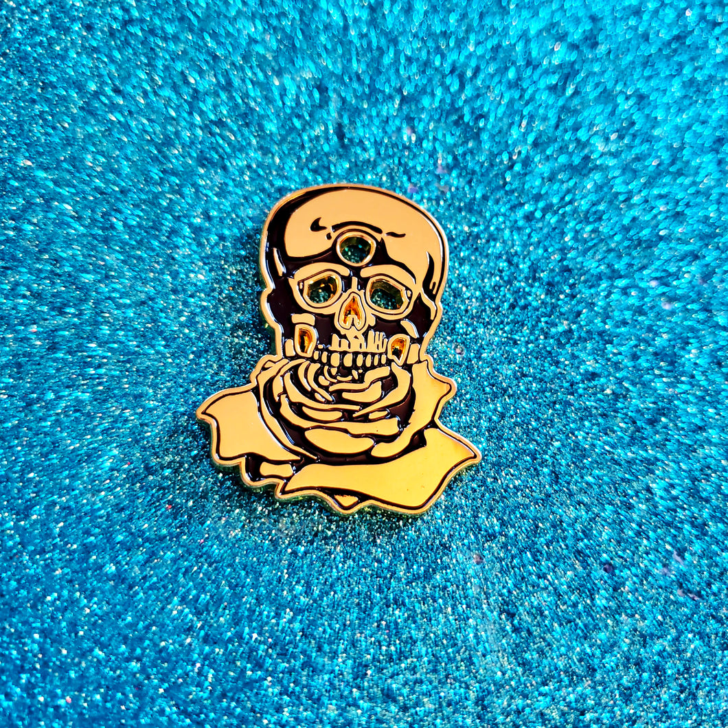Third Eyed Skull Pin