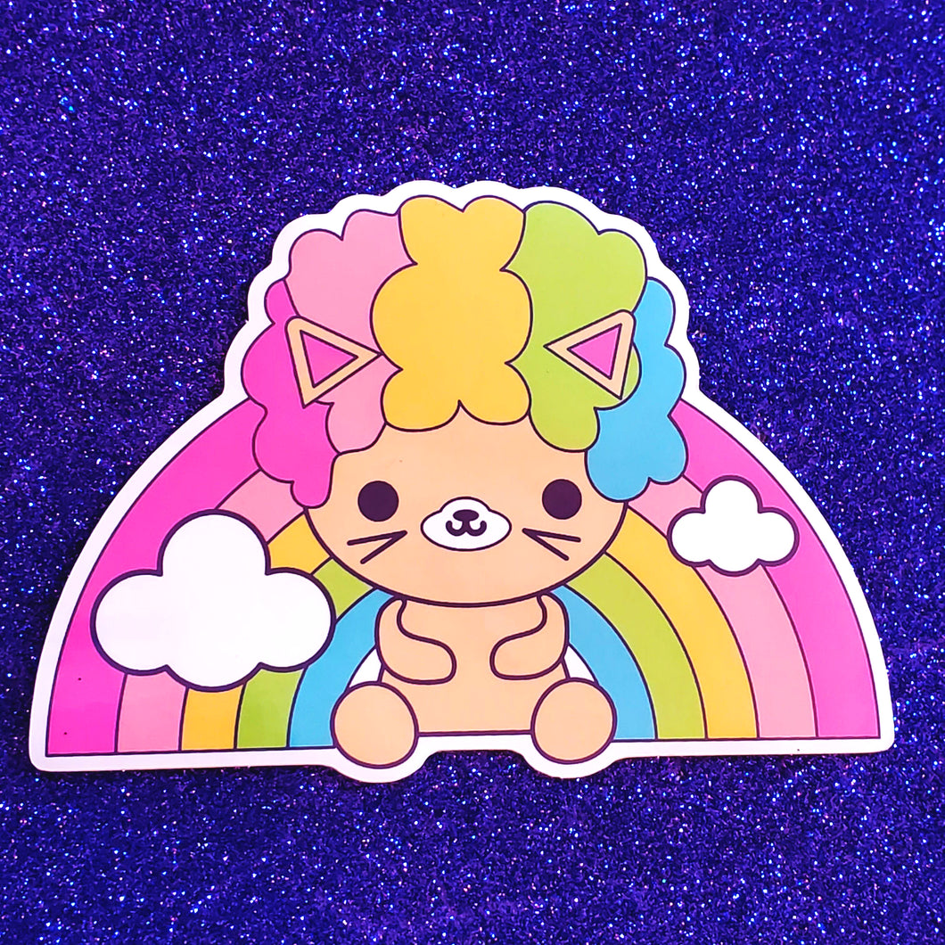 Rainbow Afro Cat Sticker