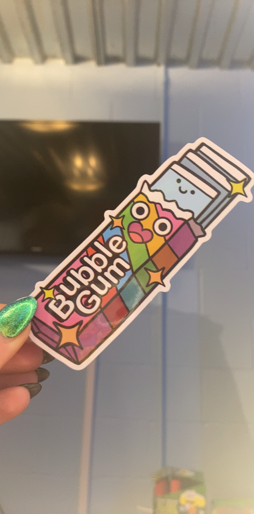 Bubble gum sticker