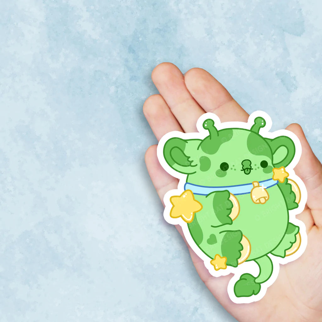 Orbit the Alien Cow Nugget Vinyl Sticker