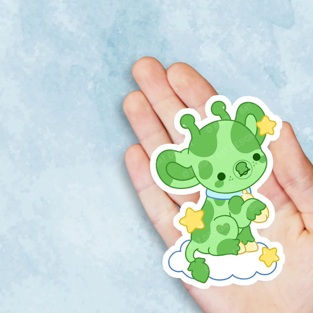Orbit the Alien Cow Vinyl Sticker