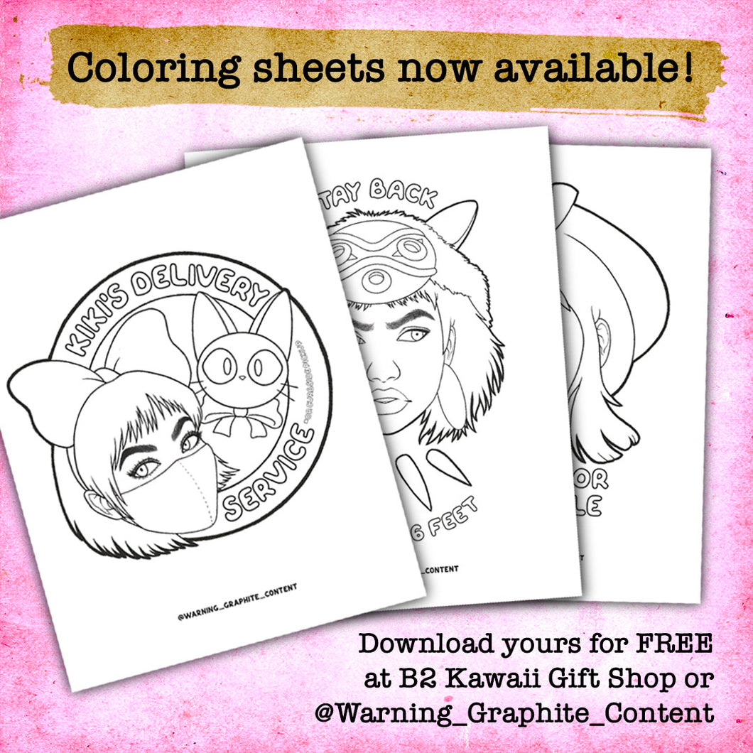 FREE Coloring Sheets - Warning Graphite Content