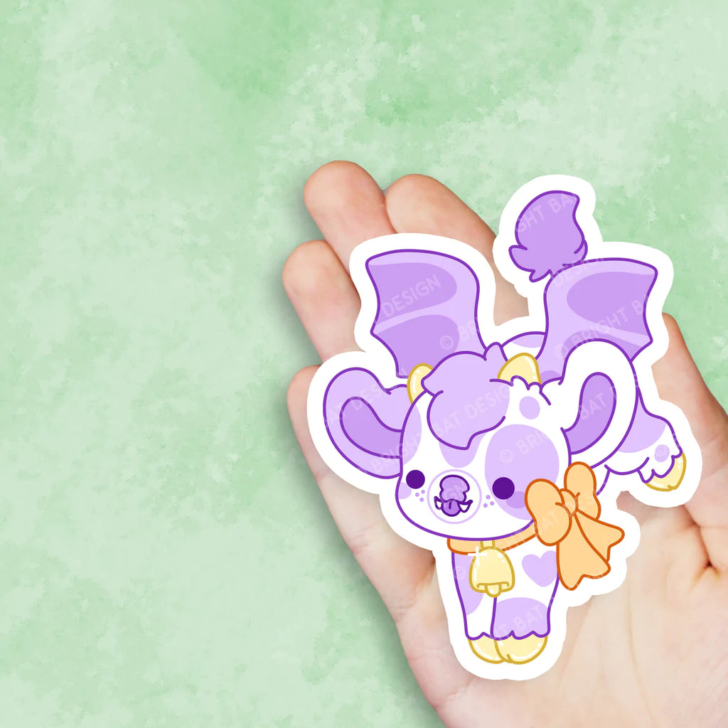 Boo the Bat Cow Vinyl Sticker