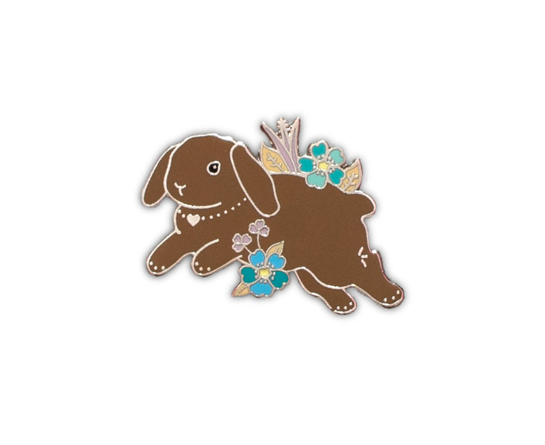 Chocolate Brown Lop Bunny Pin