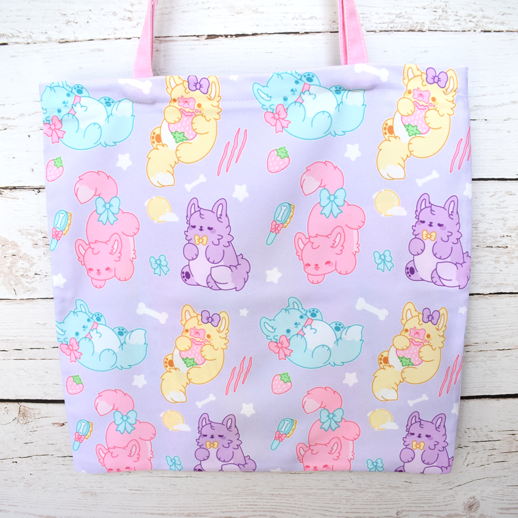 Pastel Werewolves Zipper Tote