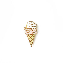 Load image into Gallery viewer, DOUBLE DIP CAT CREAM CONE LAPEL PIN
