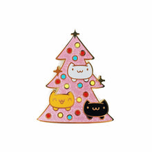 Load image into Gallery viewer, CATMAS TREE • 2 INCH GIANT GLITTER LAPEL PIN • LIMITED EDITION
