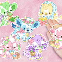 Load image into Gallery viewer, Garden Cows Vinyl Sticker Set
