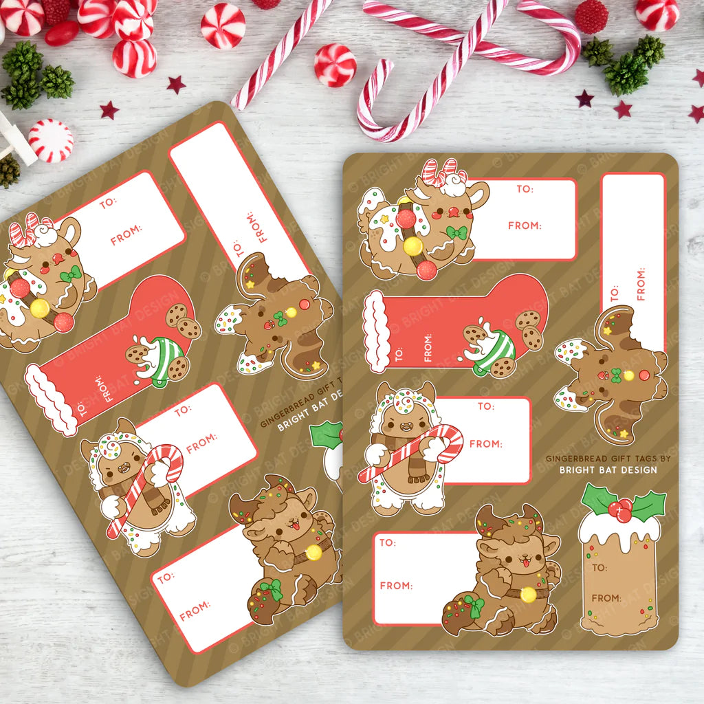 Gingerbread Nuggets Gift Tag Sheets (2 Pack)