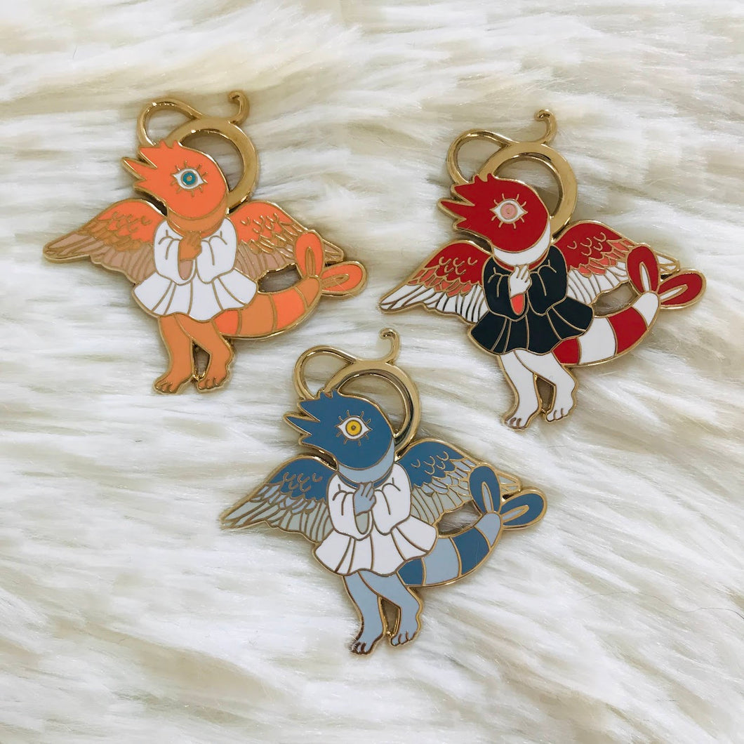 Shrimp Angel Pin in Red or Blue!!