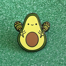 Load image into Gallery viewer, CHA-CHA THE AVOCADO WITH MARACAS ENAMEL PIN
