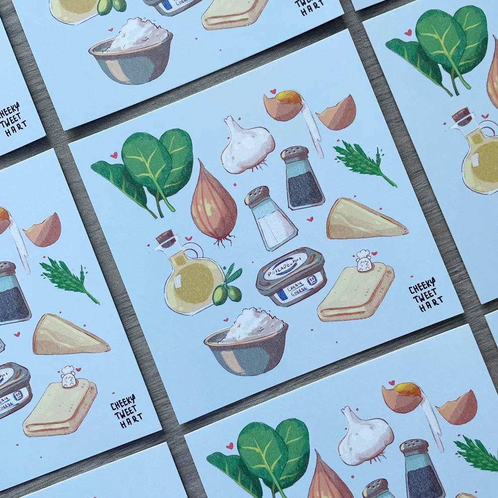 Emperors Spinach Puff Ingredients Art Prints