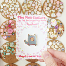 Load image into Gallery viewer, SNACK ATTACK CAT • COOKIE KITTEN LAPEL PIN
