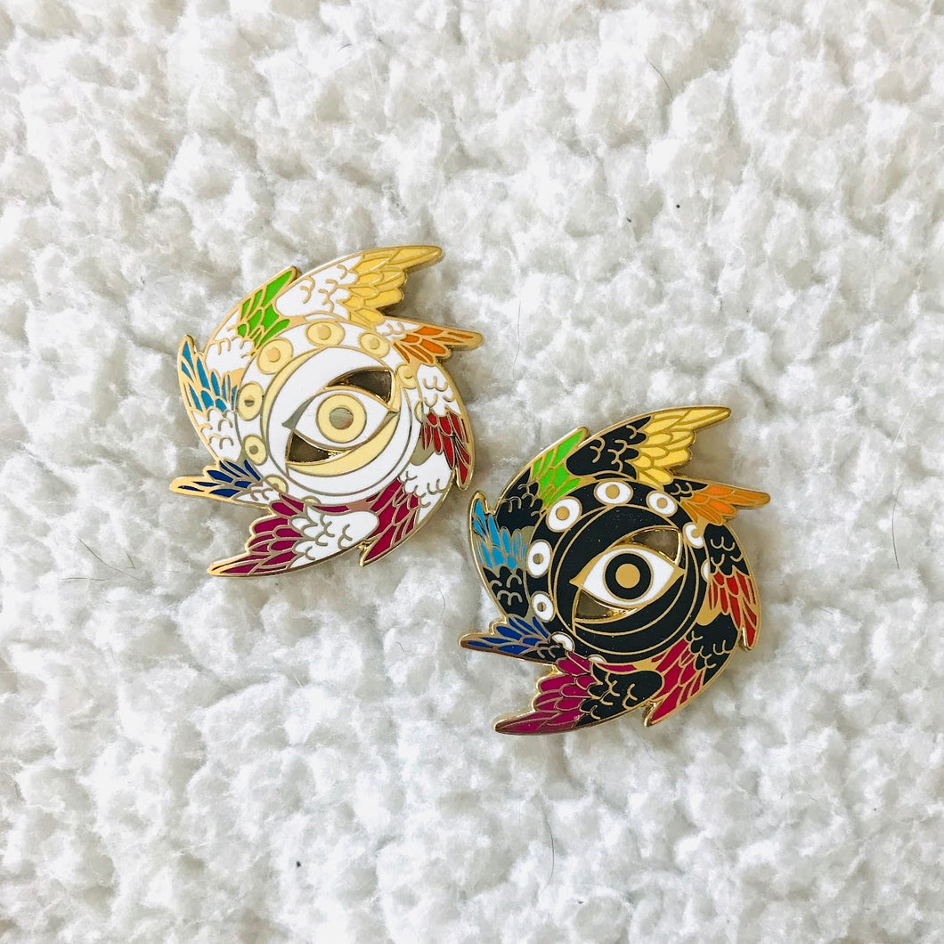 Rainbow Throne Angel Pin in Black or White