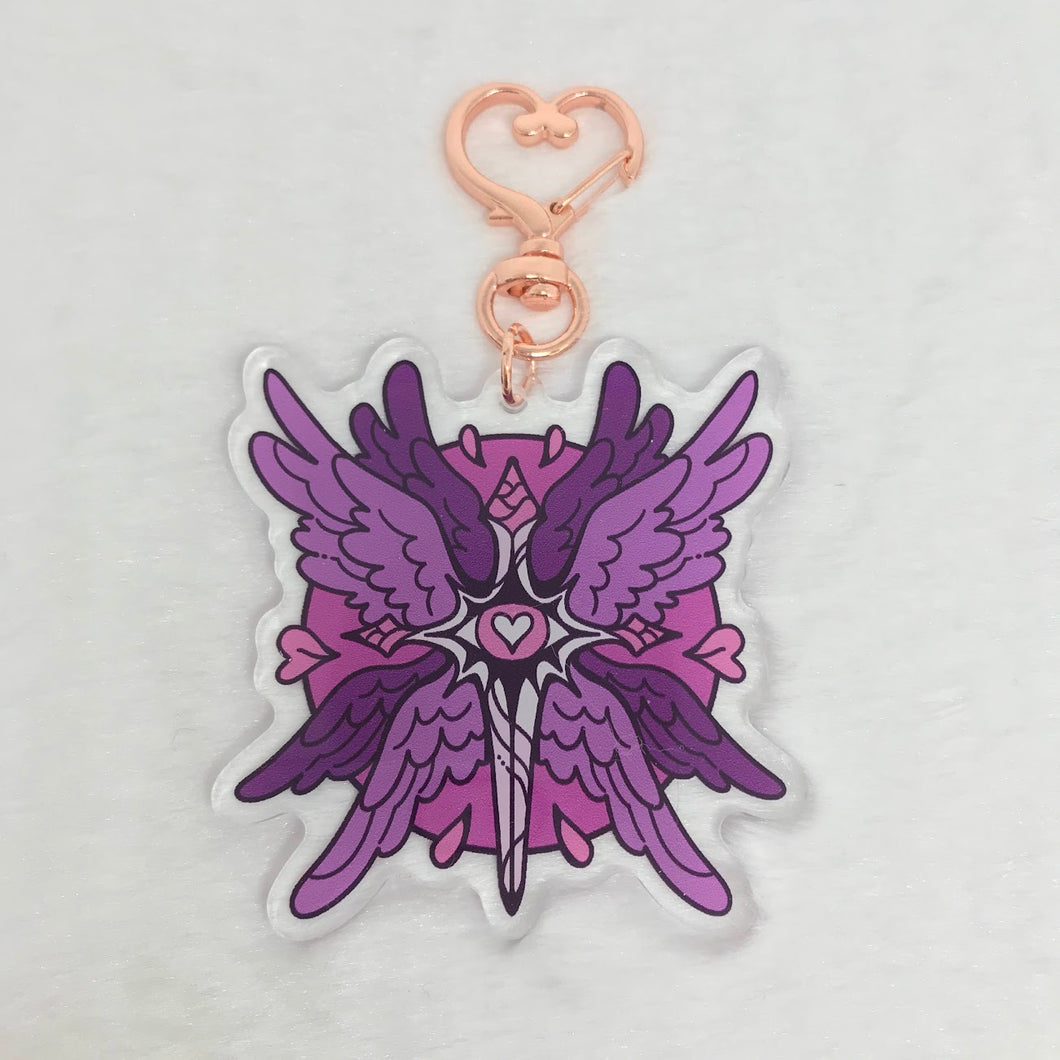 Sapphic Sword Angel Keychain