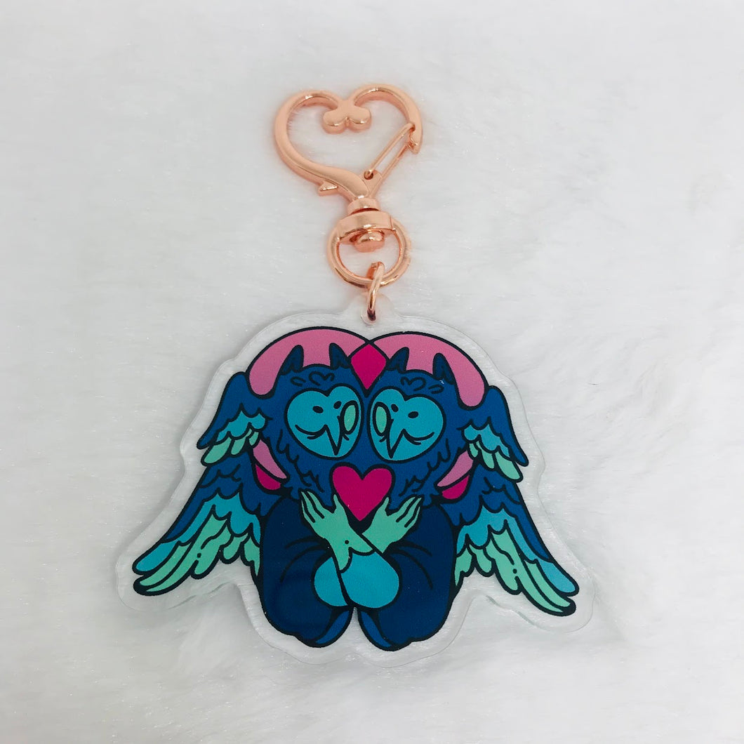 Polysexual Owl Angel Keychain