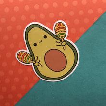 Load image into Gallery viewer, CHA CHA THE AVOCADO WITH MARACAS STICKER
