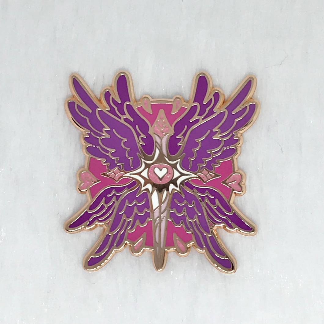 Sapphic Sword Angel Pin