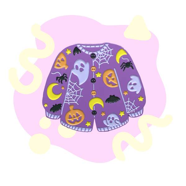 Pastel or Dark Spooky Sweater Soft Enamel Pin