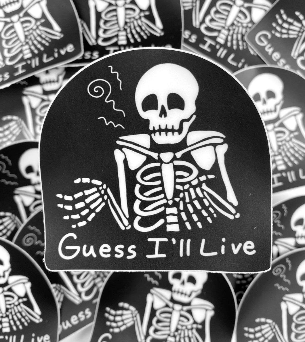 Skeleton Shrug Sticker (glow in the dark)