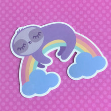 Load image into Gallery viewer, RAINBOW SLOTH STICKER
