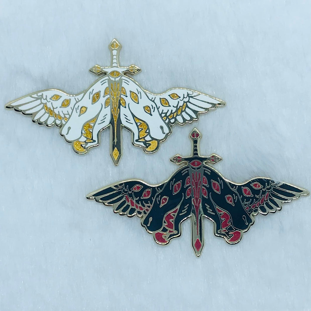 Gorgonops Angel Pins in White or Black