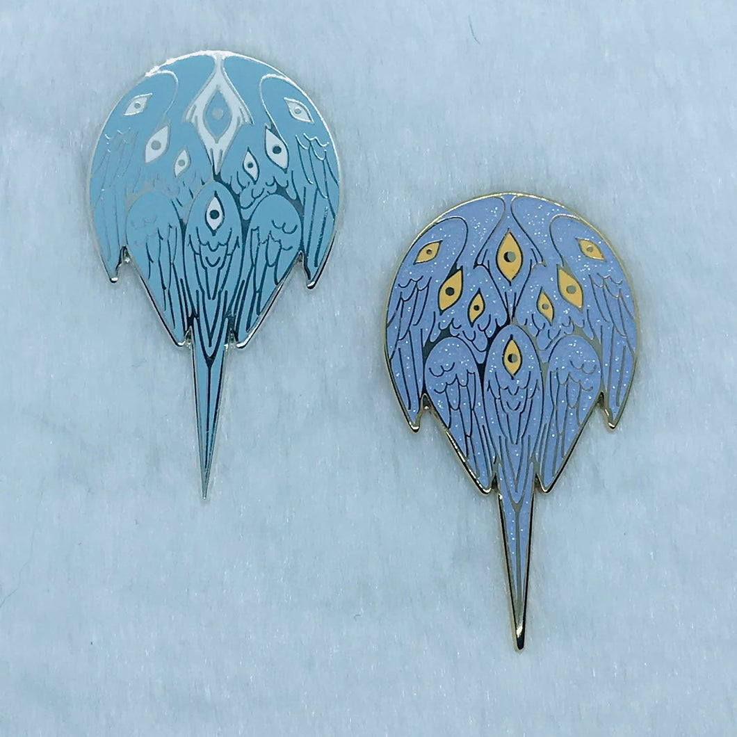 Angelic Horseshoe Crab Pins: Glitter or Blue Variants