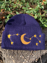 Load image into Gallery viewer, Constellation Beanies: Orange or Navy Blue
