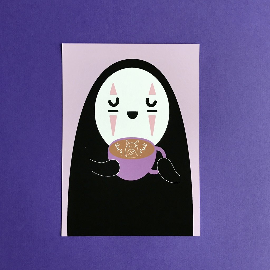 5X7 ART PRINT Spirit LATTE SPIRITED AWAY ART PRINT