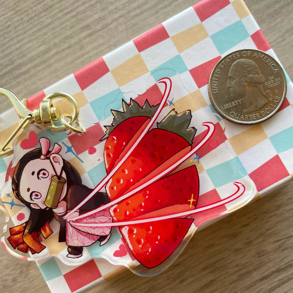 Strawberry Nezchan Acrylic Charm