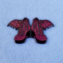 Load image into Gallery viewer, Neon Batty Boots Enamel Pin
