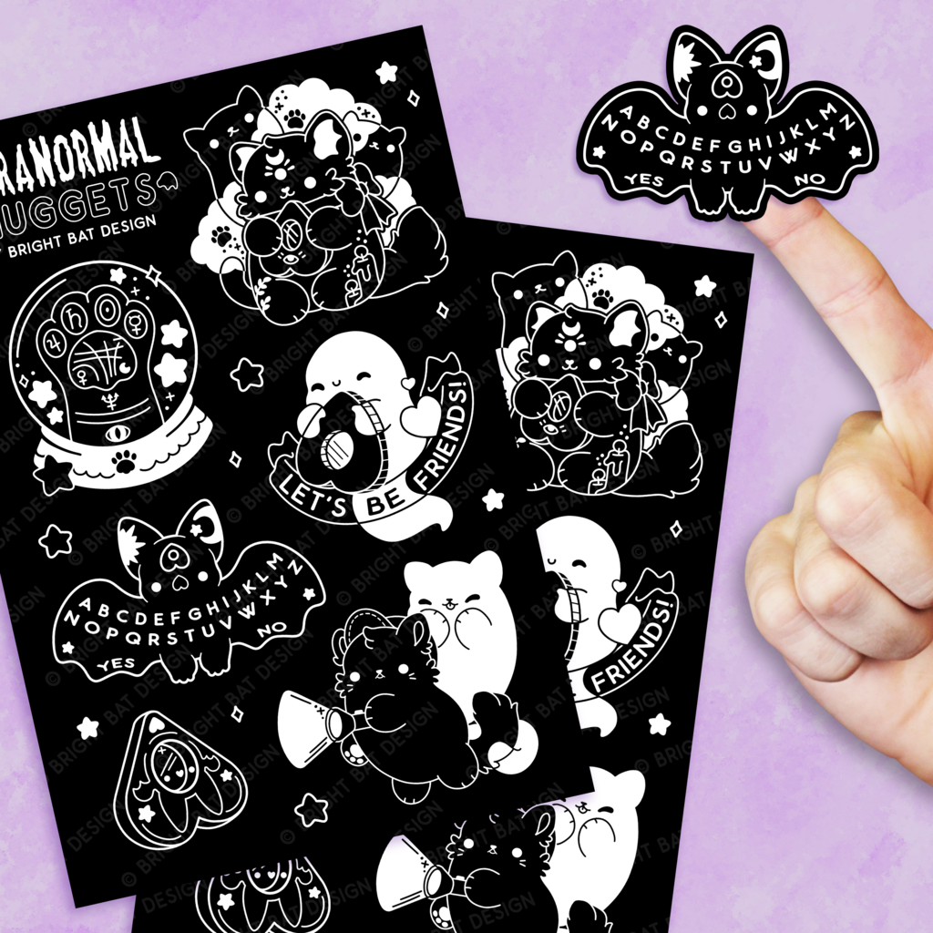 Paranormal Nuggets (Black) Sticker Sheets (2 Pack)