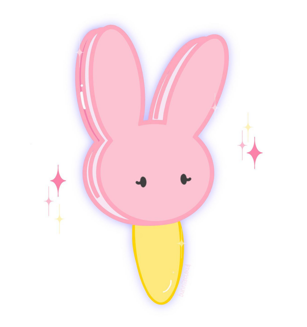 Pink bunny pop sticker