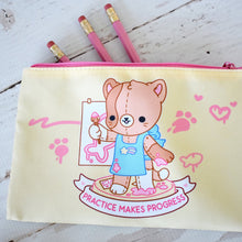 Load image into Gallery viewer, Practice Makes Progress Cat Kawaii Pencil Case
