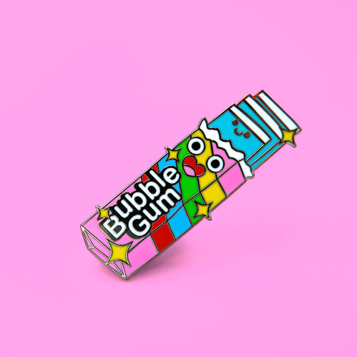 HAPPY BUBBLE GUM LAPEL PIN - HARD ENAMEL PIN