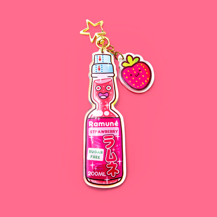 RAMUNÉ  KEYCHAIN -JAPANESE SODA POP DRINK - Choose your flavor!