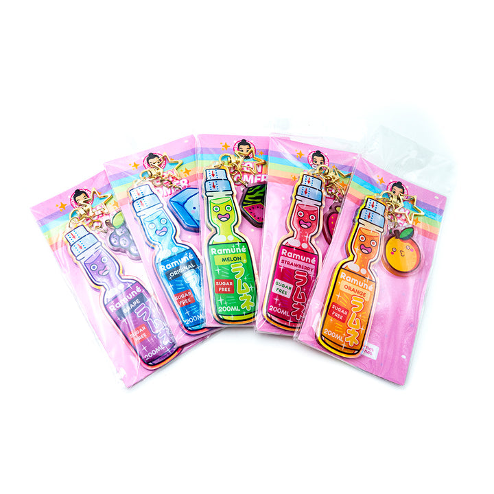 RAMUNÉ KEYCHAIN -JAPANESE SODA POP DRINK - Choose your flavor